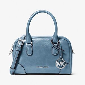 Michael Kors Dusty Blue Leather Dome Satchel- Brand New With Tags Retail $258.00